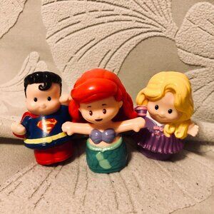 Fisher-Price Little People Superman Ariel Rapunzel Princesses Disney DC Lot of 3